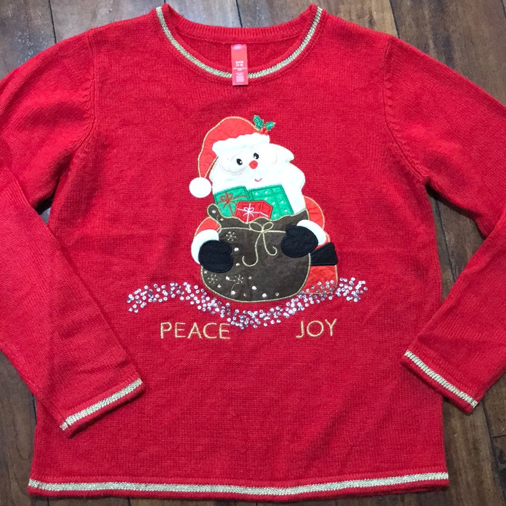 Vintage Festive Santa Holiday Christmas Sweater